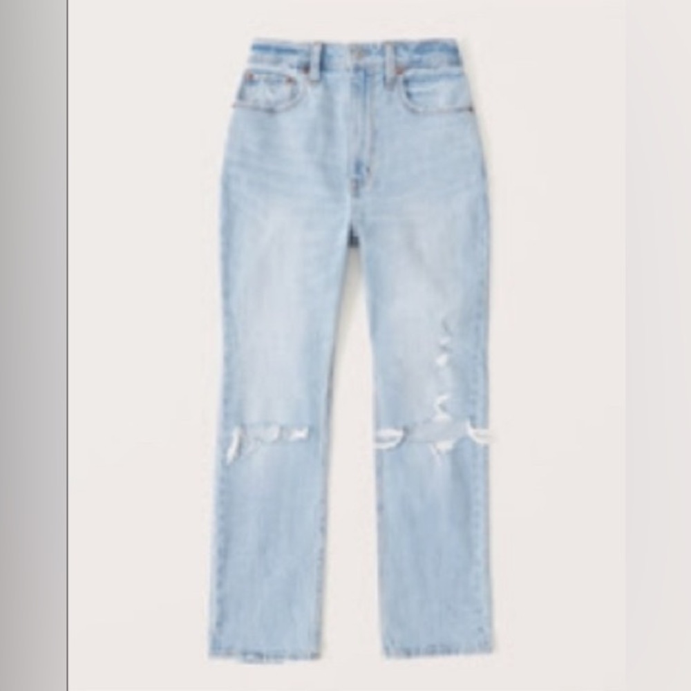 Abercrombie & Fitch Curve Love Ultra High Rise Ankle Straight Jeans
